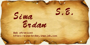 Sima Brdan vizit kartica